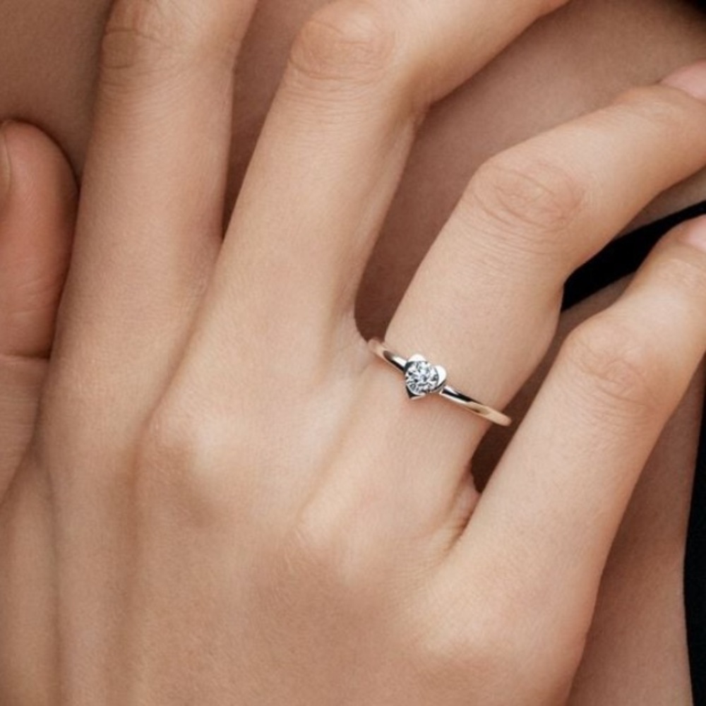 Pandora Talisman Lab-grown Diamond Heart Ring 0.25 carat tw Sterling Silver